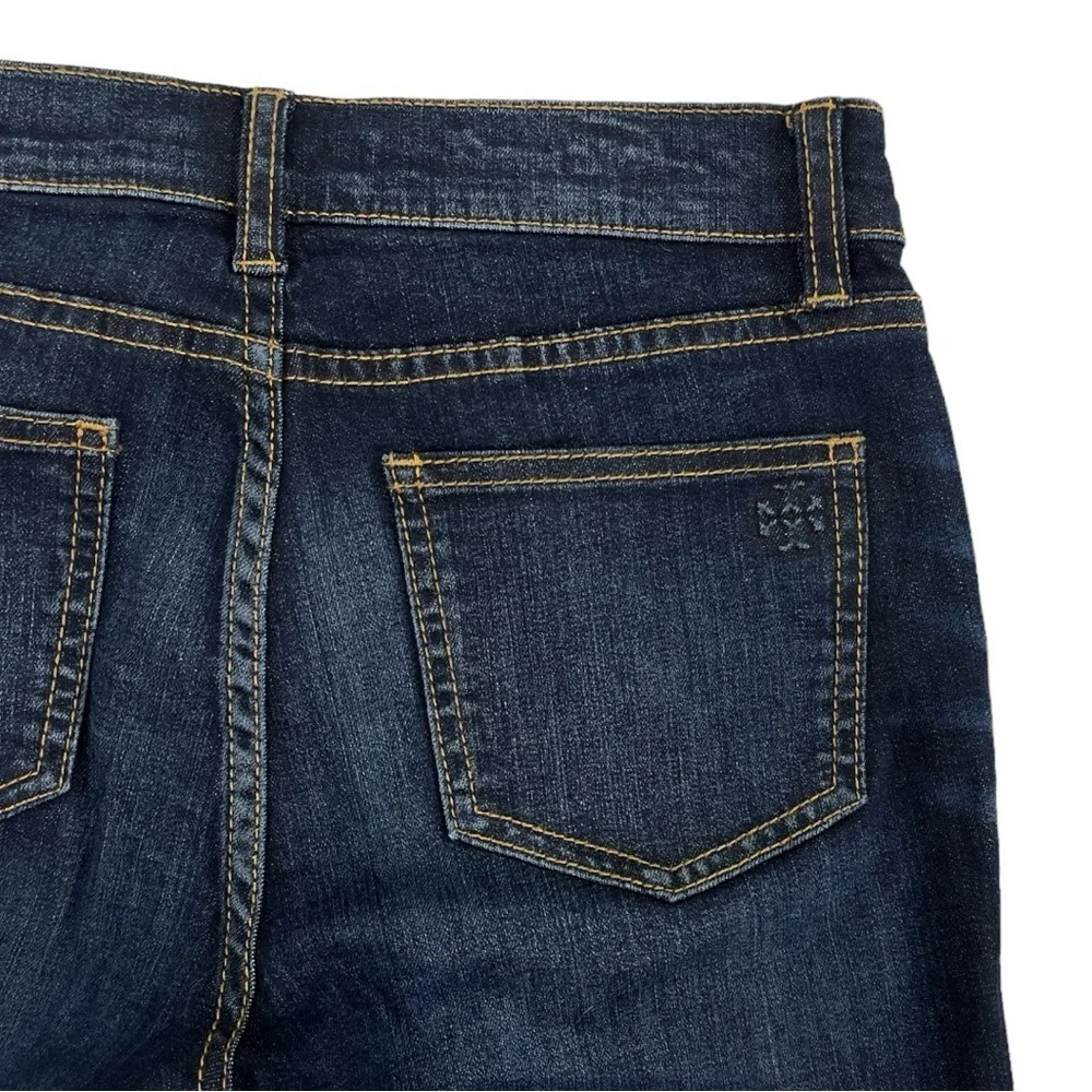 Tory Burch Midrise Ankle Straight Jeans size 24 in Dark Wash
